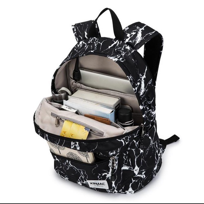 KINMAC BLACK MARBLE Tas Laptop Backpack Tas Ransel