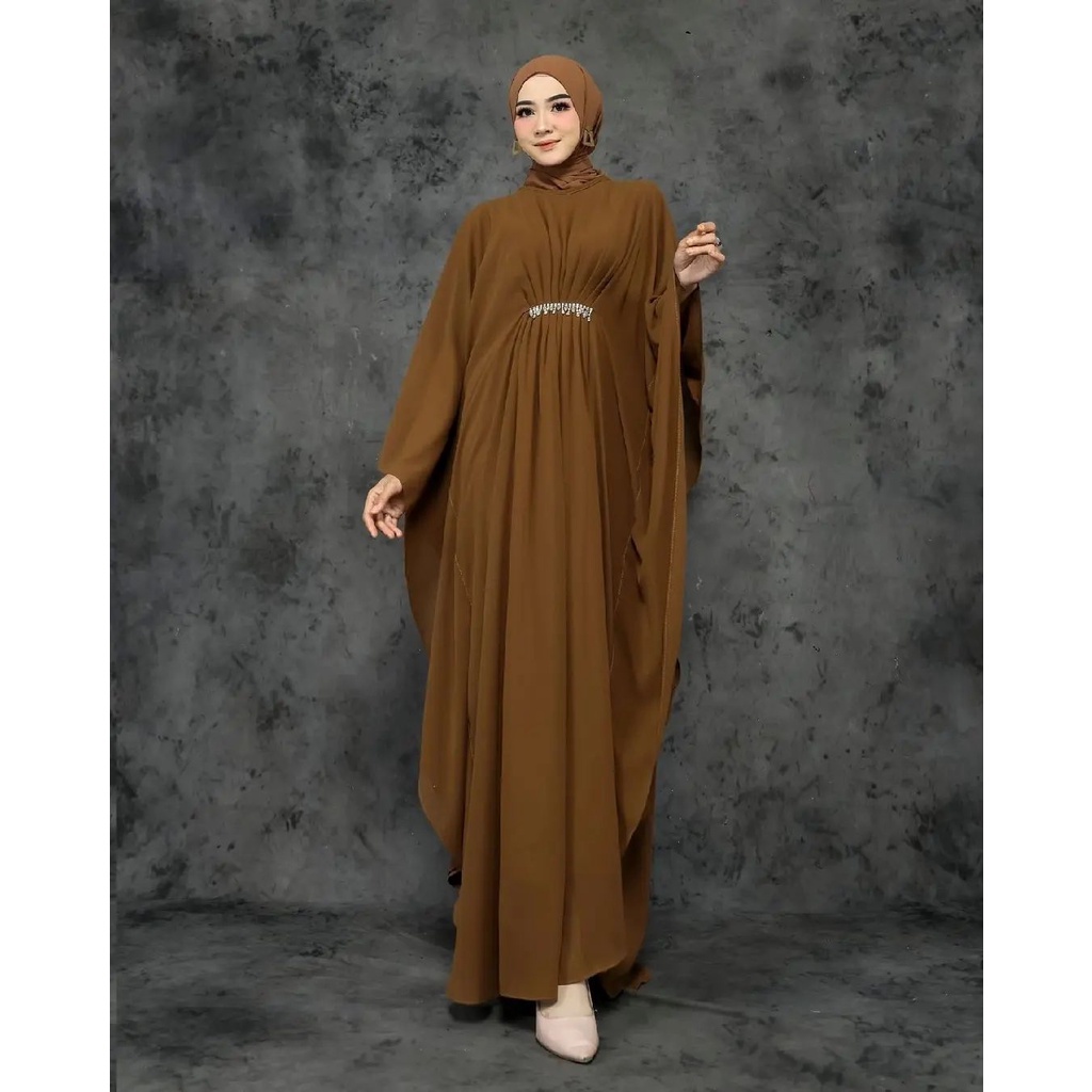 Marbela Kaftan - Gamis Muslim Kaftan Wanita Remaja Matt Ceruty Babydoll OOTD Lebaran Fashion Terlaris