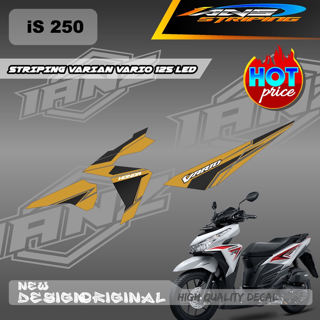 STIKER DECAL VARIO 125 LED SIMPEL GRAFIK CARBON STRIP  / STIKER STRIPING SEMI FULL BODY HONDA VARIO 125 LED / STIKER KERETA VARIO 125 LED IS 250