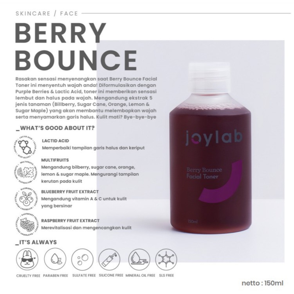JOYLAB Berry Bounce Facial Toner 150ml (Expired 09/2023)
