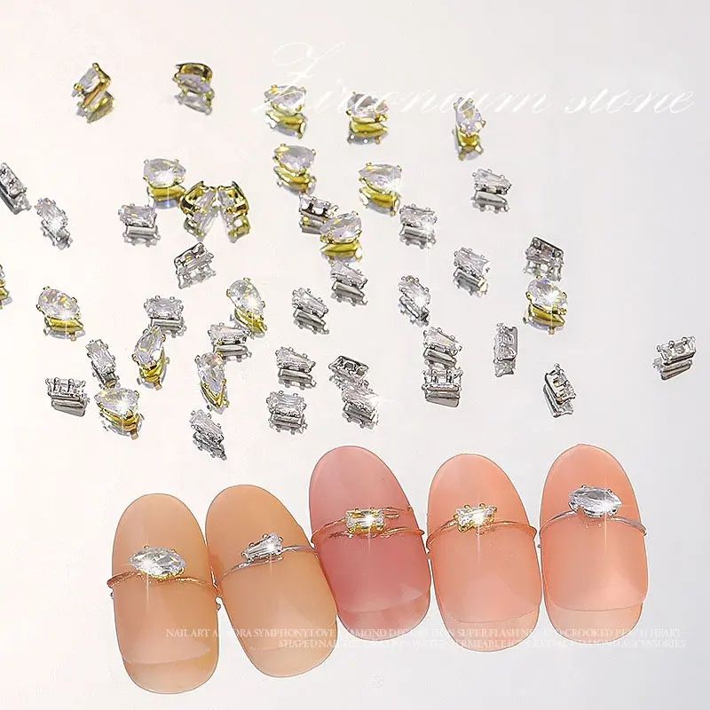 10Pcs ZIRCON PLATINUM NAIL RHINESTONE / PERMATA HIASAN NAILART GAYA JEPANG NEW ARRIVAL