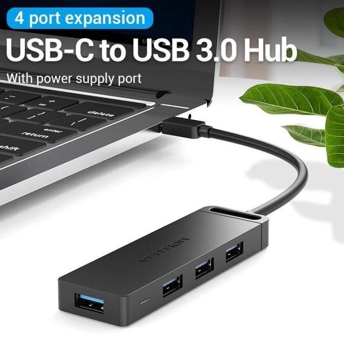 Vention Hub Adapter 4 Port Usb 3.0 Tipe C Kecepatan Tinggi Usb 3.0 Keyklook