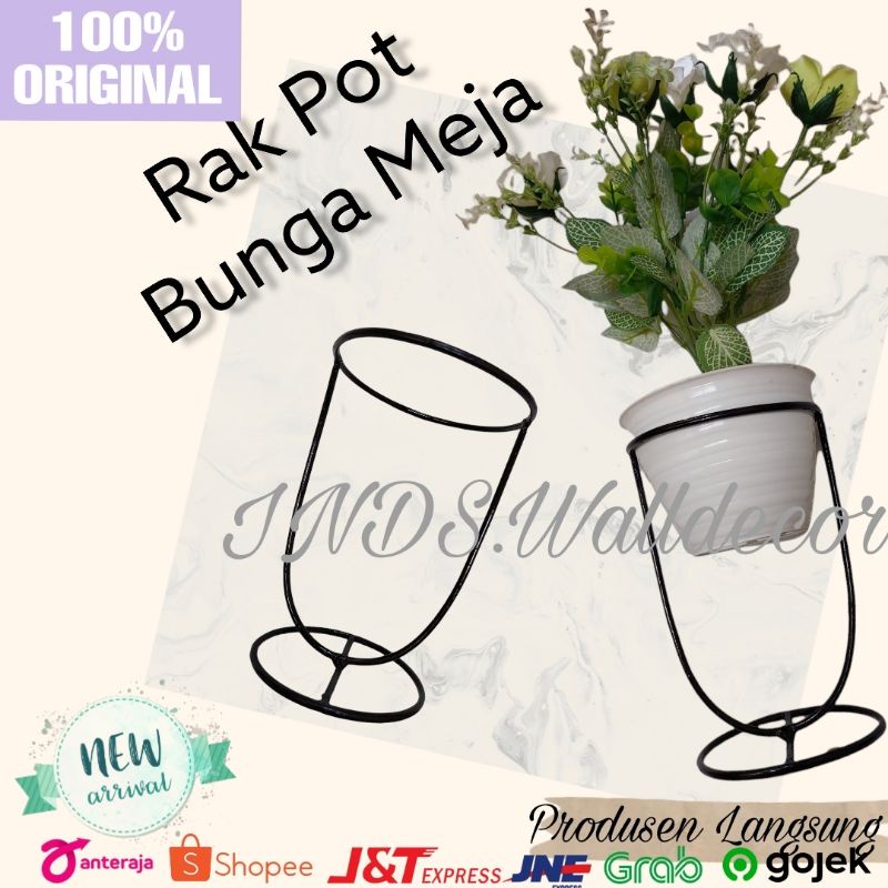 STANDING RAK POT BUNGA MEJA MURAH / RAK BUNGA BESI MODEL GELAS / STAND POT BUNGA
