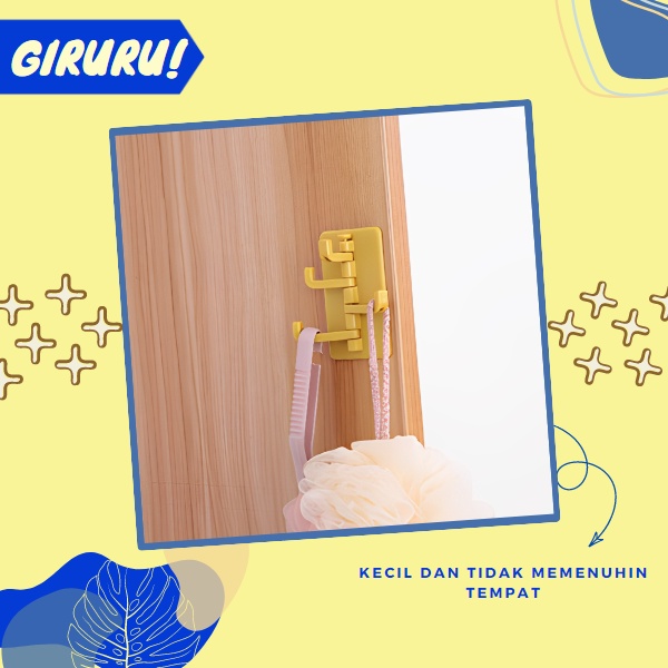 Gantungan Tempel Hanger Hook 4 in 1 Kuat dan Serbaguna / Gantungan Tempel Dinding Hook Hanger Gantungan Multifungsi 4 in 1 / Gantungan Tempel Dinding 4 Kait Lipat / Gantungan Baju Tas Kunci Peralatan Dapur Ruang Tamu / Cantelan Hook Dinding Kamar Mandi