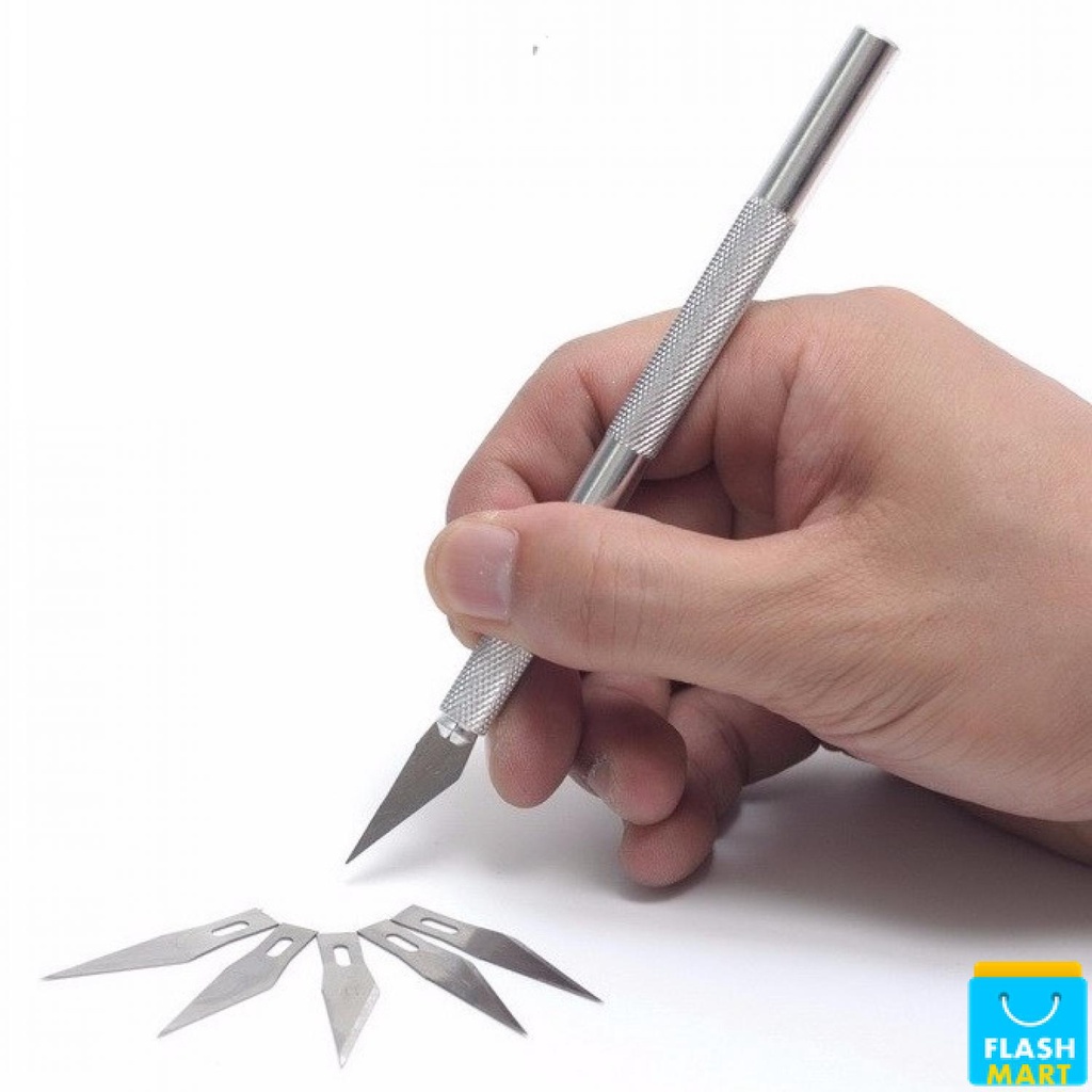 Flashmart Pisau Ukir Seni Hobby Crafting Art Knife Metal Handle - WL-9309