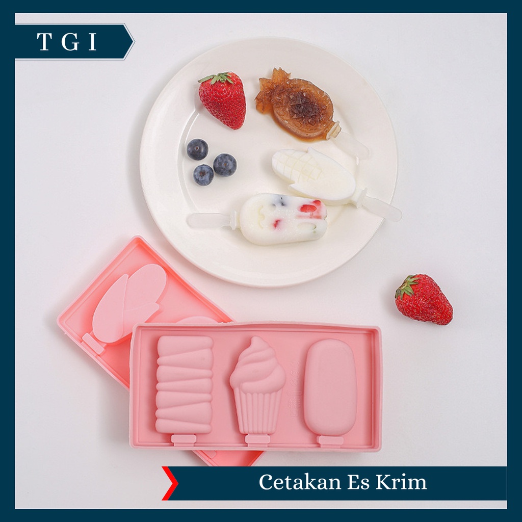 TGI - CETAKAN ICE CREAM POPSICLE AGAR KUE / CETAKAN STICK ES KRIM / CETAKAN ES KRIM STICK SILIKON