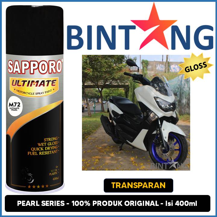 Pilox Sapporo Ultimate Pearl 400ml Warna Putih Mutiara Transparan Mengkilap Metalik Glossy