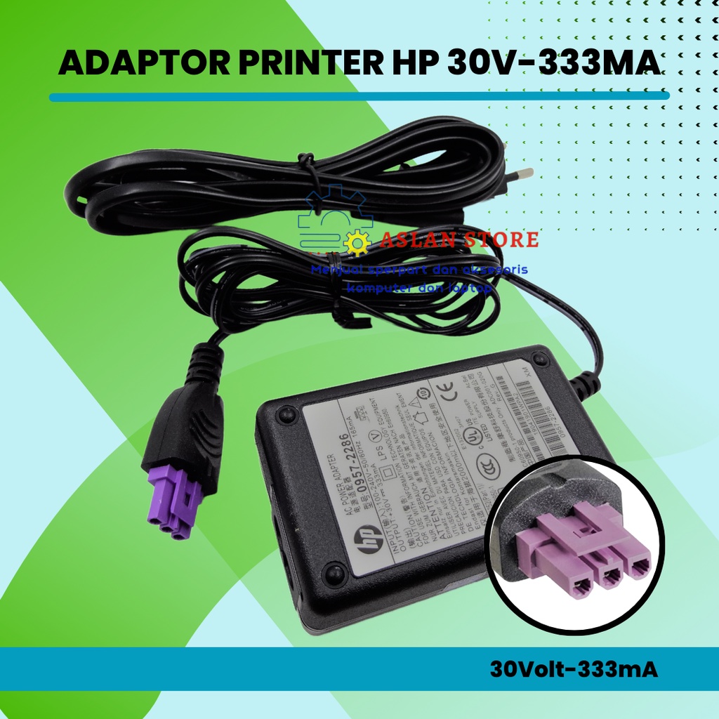 Adaptor Printer HP Deskjet HP 30V-333mAH 1000 1050 2050 2060 Original plus kabel