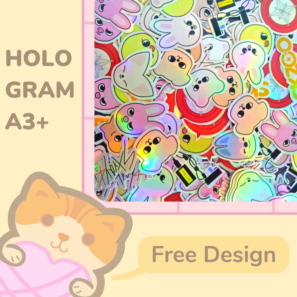 

Stiker Hologram A3+ untuk Hiasan & Koleksi - DESAIN BEBAS & FREE CUTTING