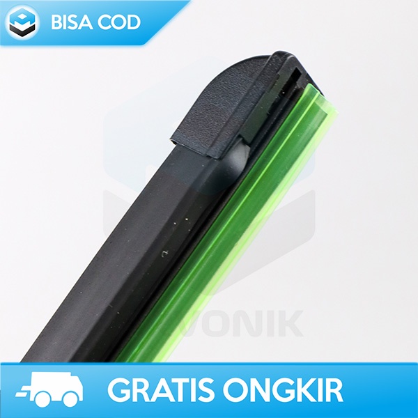 WIPER KACA MOBIL DENGAN PENGAIT TIPE U TAFFWARE KARET PLASTIK 16 INCH