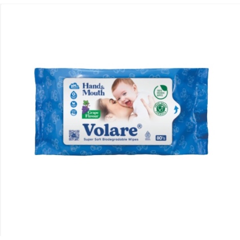 Wetkins tisue basah volare hand &amp; mouth 80 sheet