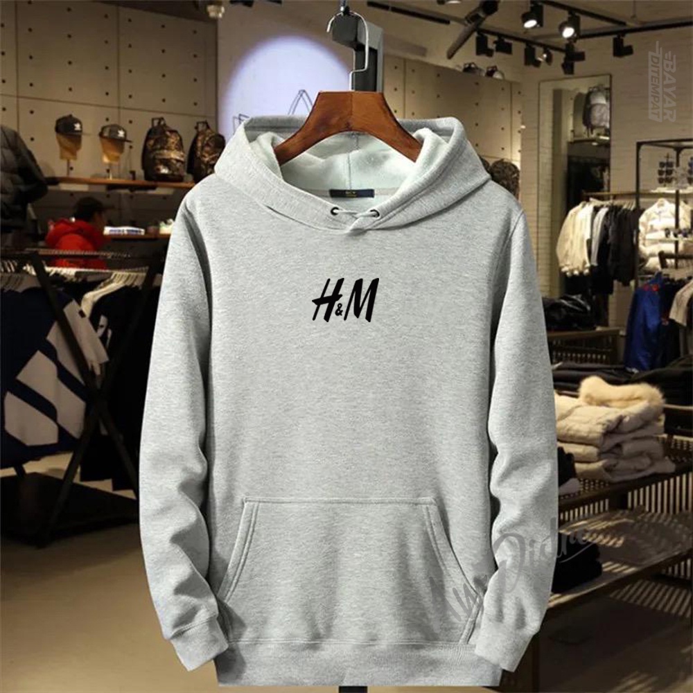 COD Hoodie Distro h&amp;m Text Hitam Premium Quality Sweater Tulisan Jaket Cewek/ Cowok Kata-Kata Hoodie Sablon