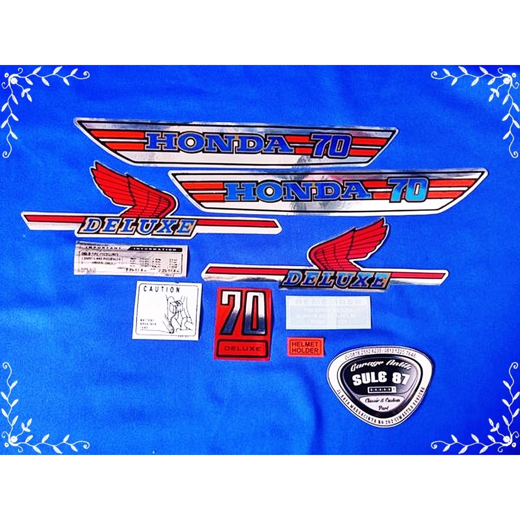 stiker bodi striping bodi polet tangki tengki motor honda c70 bekjul Motor Custom