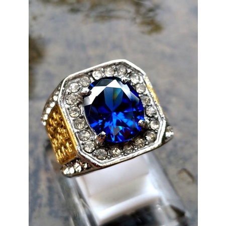 Cincin Batu Akik Fancy King Safir Oval Cutting HQ FS06