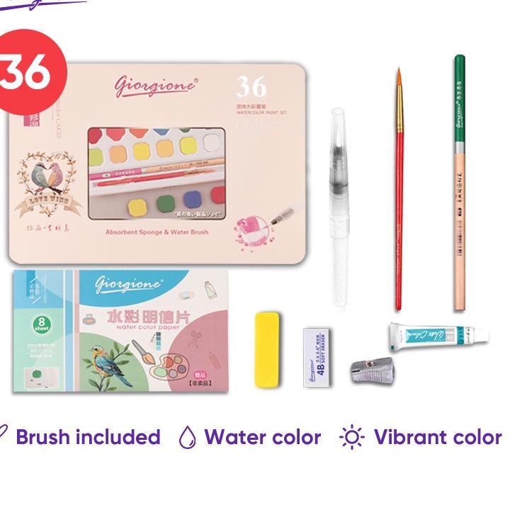 

Jangan ketinggalan Giorgione Solid Watercolor Paint Cat Air Lukis 12/18/24/36/48 Warna Free Brush Paper G-800