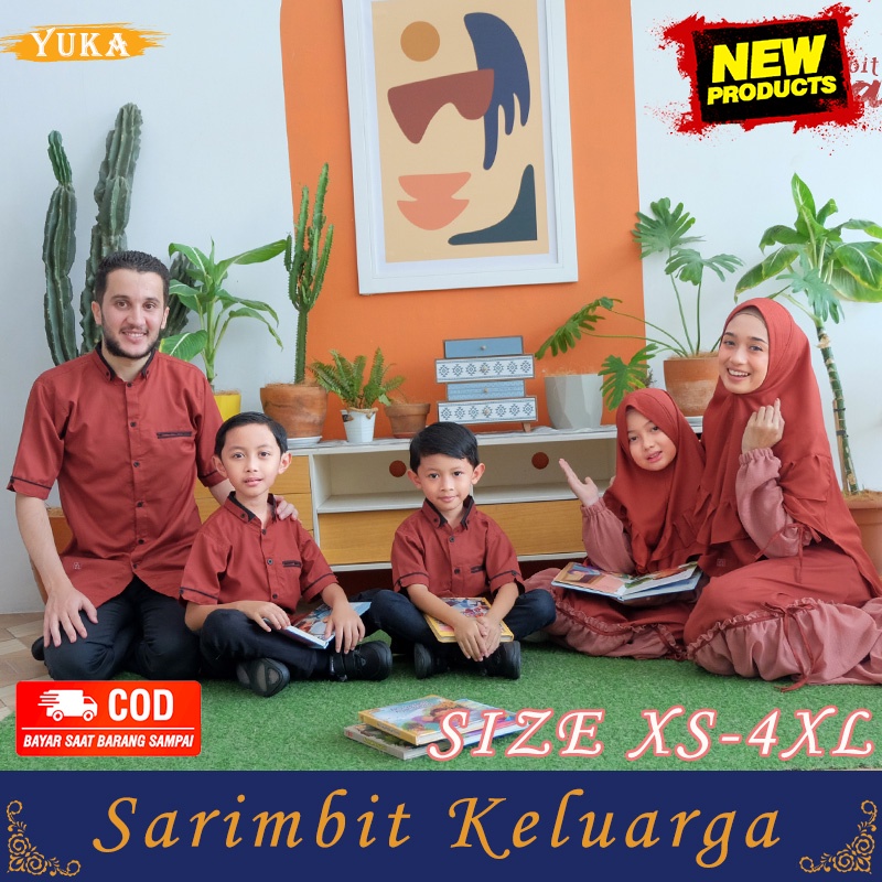 Gamis Sarimbit Keluarga 2023 Ayah Ibu Anak Series MECCA Warna TERRACOTA Original Premium Baju Couple