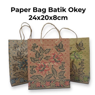 

Paper Bag Batik Oakey Kecil ISI 10 (24x20x8cm) Tas Kertas Batik suvenir goodie bag ulang tahun