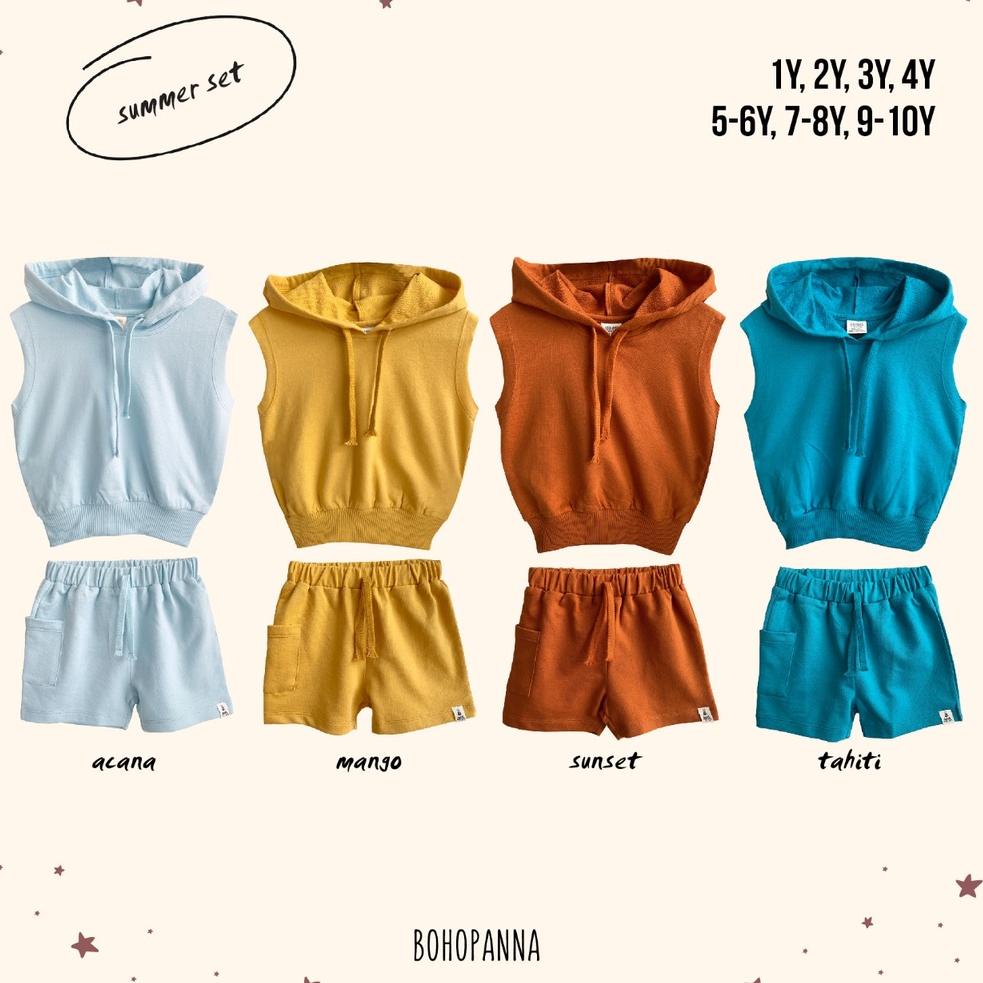 HARGA BERSAHABAT BOHOPANNA - SUMMER SET - Setelan Anak Lengan Pendek