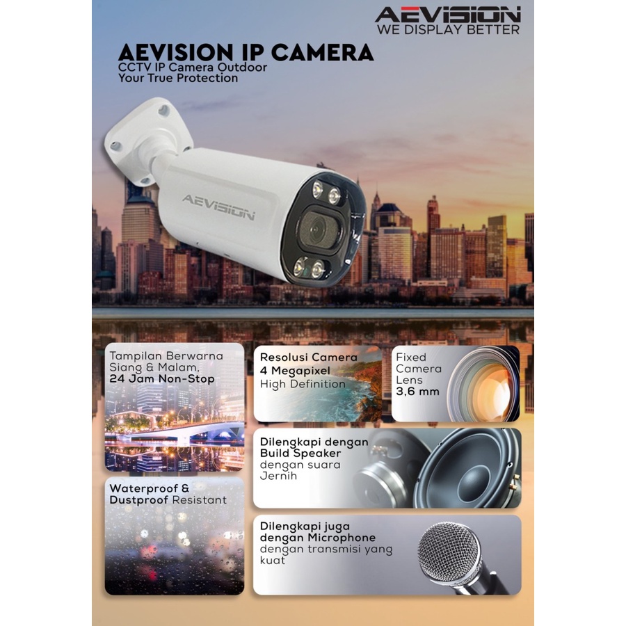 IP CAMERA 4MP COLORVU AUDIO FULL COLOR + SPEAKER / OUT