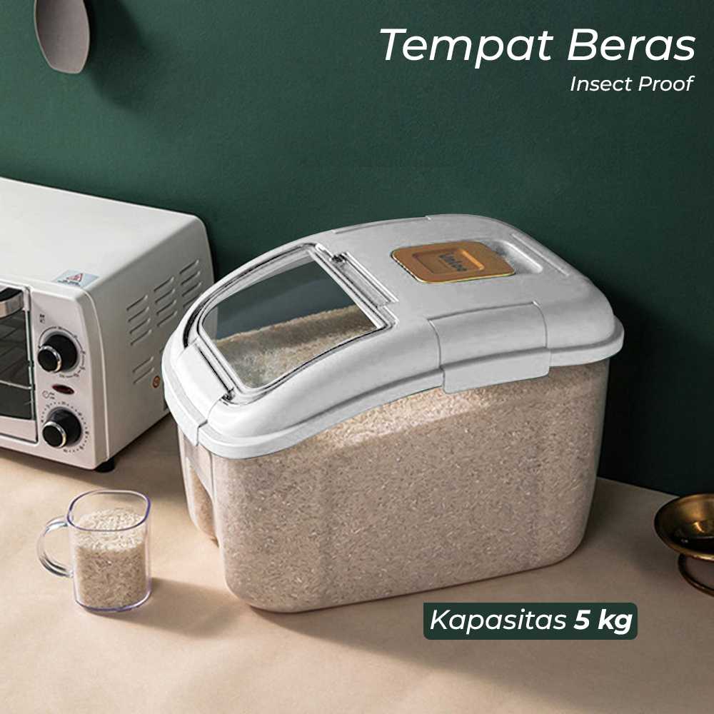 Tempat Beras Rice Container Box Insect Proof 5KG Kotak Penyimpanan Beras Anti Kutu Serangga Material Berkualitas