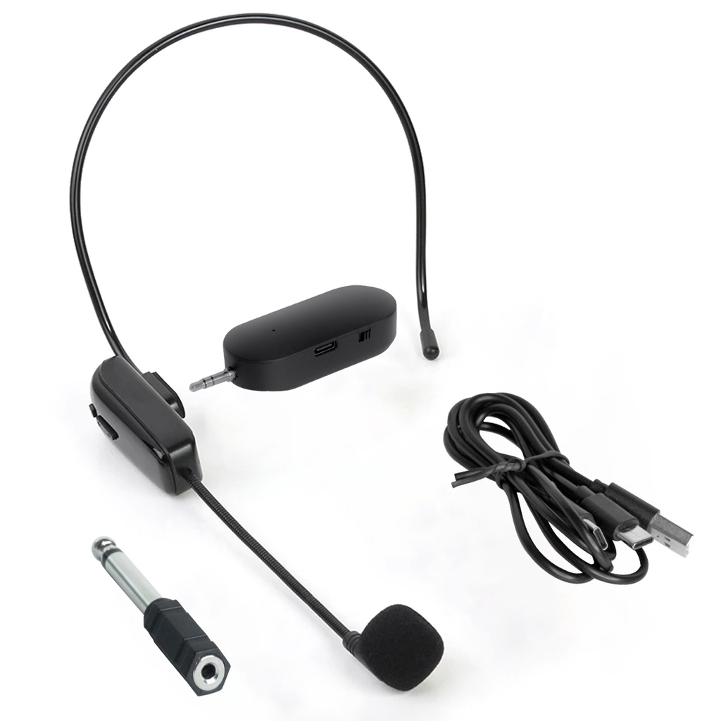 Microphone Mic Clip On Wireless Bando UHF Headset Profesional for Teaching Voice Call Center AY-101