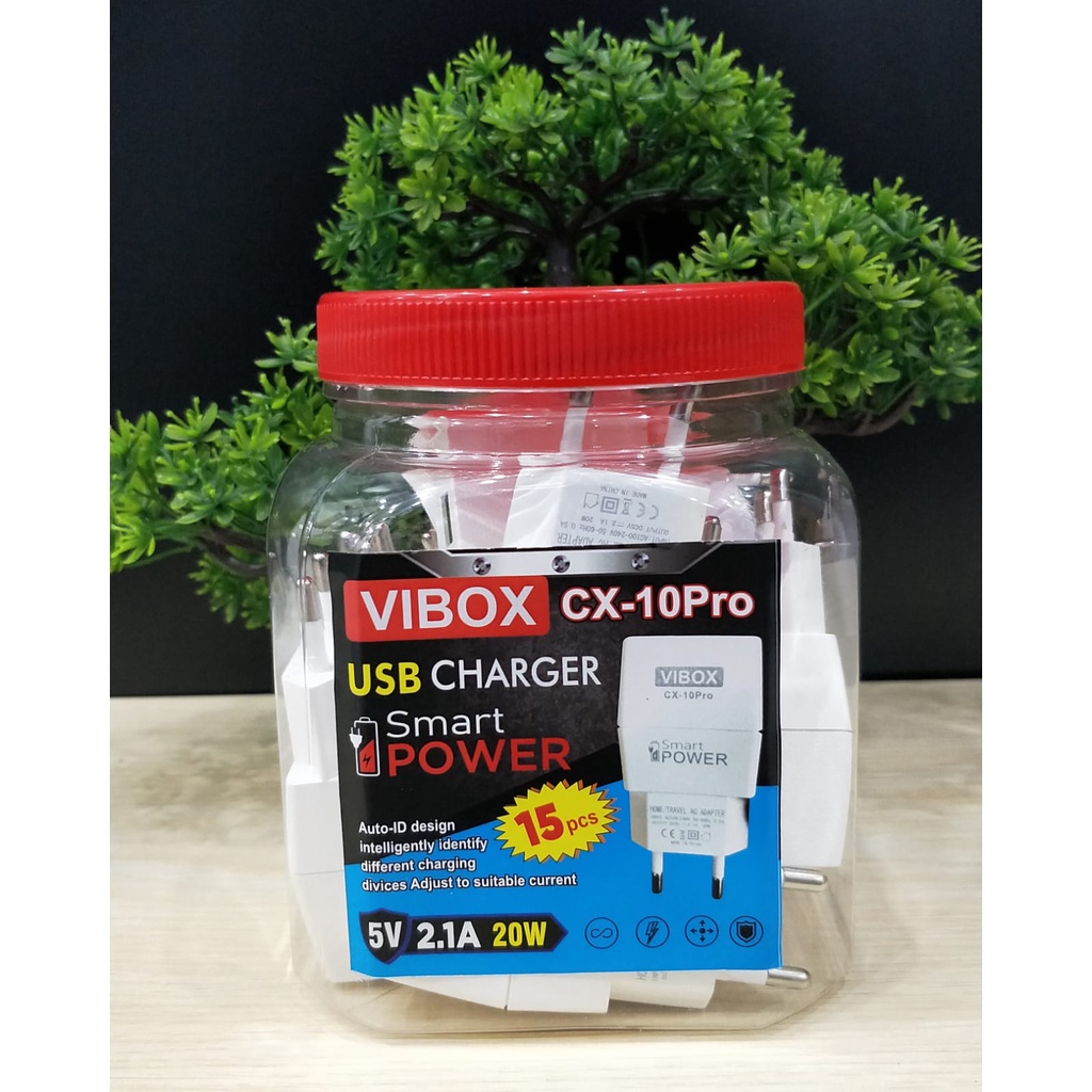 1TOPLES 15PCS BATOK VIBOX CX-10PRO 2.1A 20W FAST CHARGING