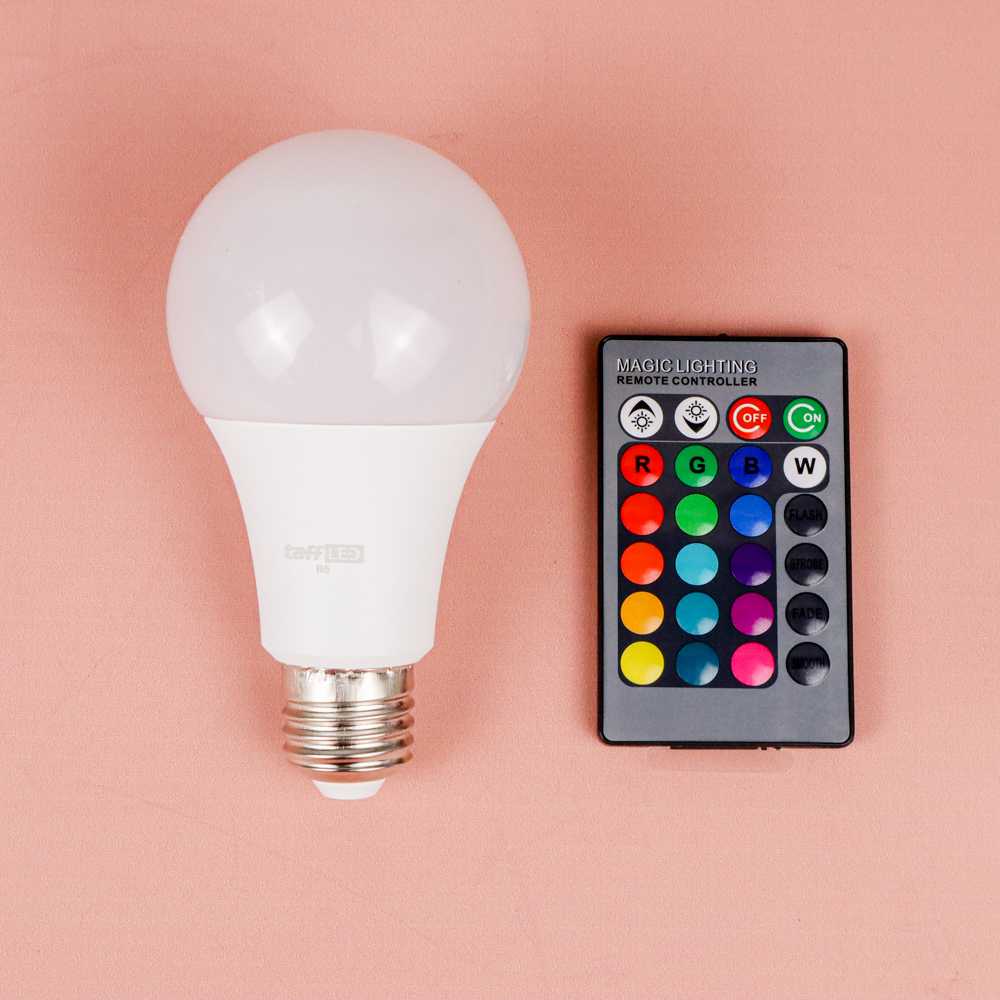 (BISA COD) FTIHSHP LED Lampu Bohlam RGB dengan Remote Control E27 10 W - B5