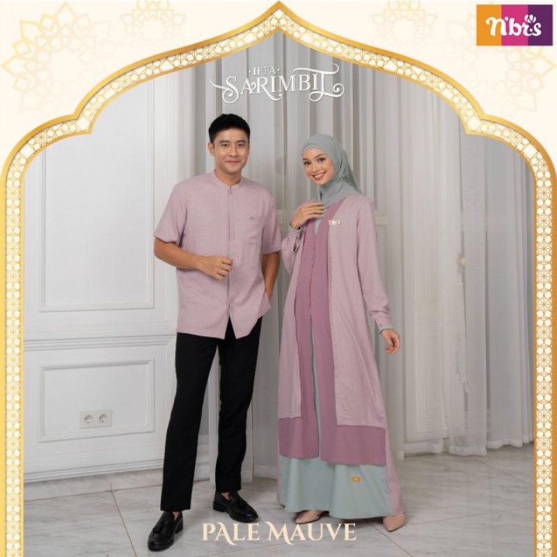 NIBRAS IFFA PALE MAUVE SARIMBIT NIBRAS COUPLE KELUARGA