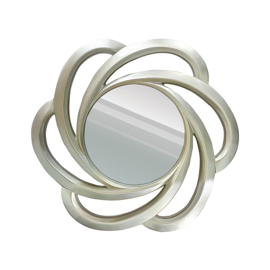 Kaca Cermin Hias Dinding / Mirror Silver Bulat