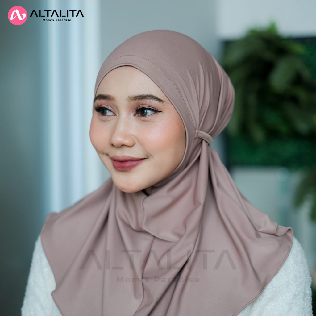 Altalita - Kerudung Sport Instan Hijab Bergo Tali Nyta Non Pet / Non Pad Bahan Jersey Premium Cocok Untuk Olahraga Volly Futsal Senam dan Sehari-Hari