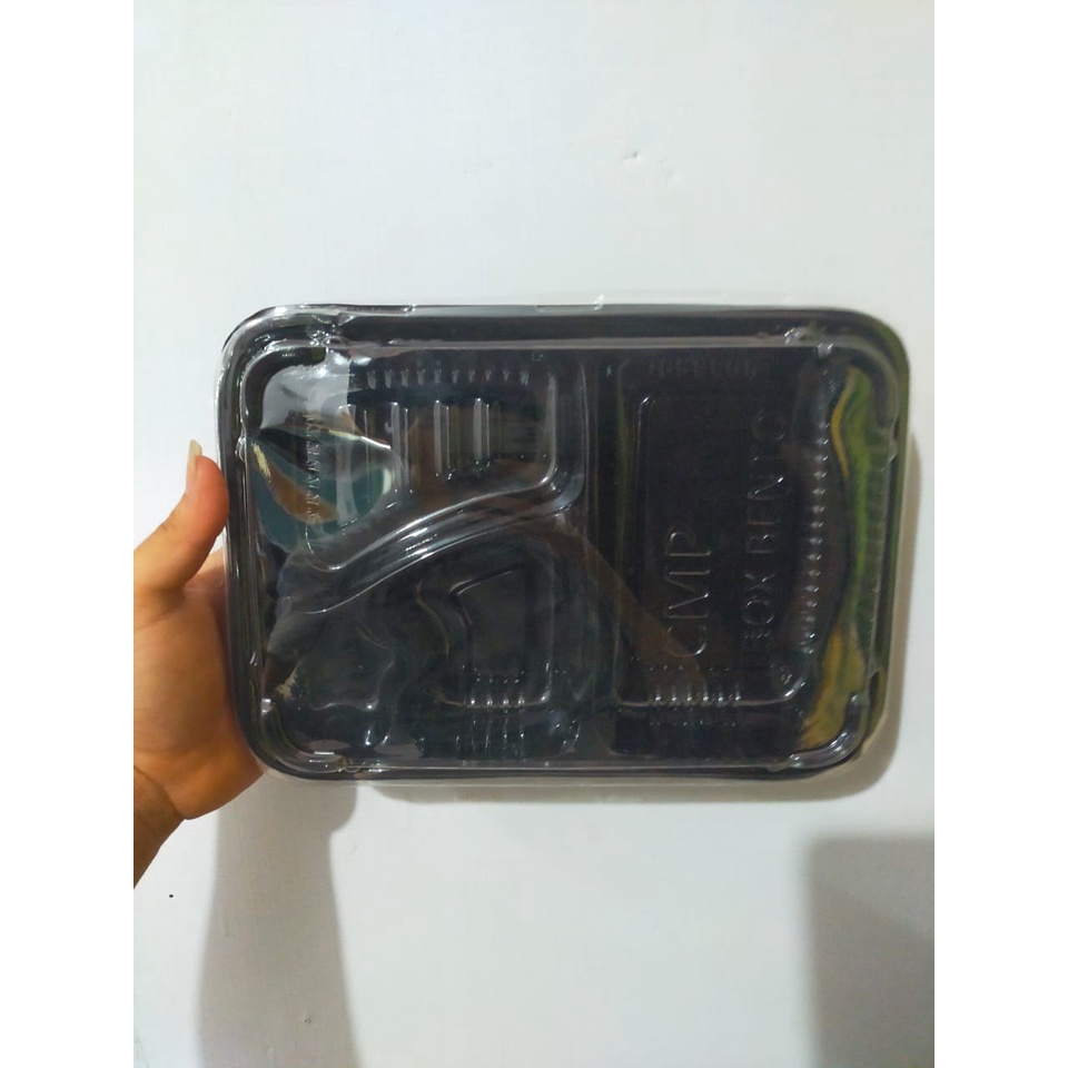 Mika Bento Sekat 4 Bintang (25pcs) Ekonomis + tutup / Mika kotak Makan sekat.