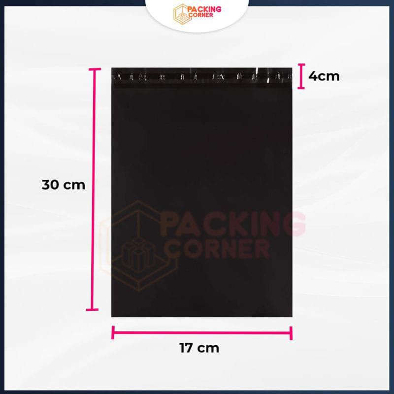 

Plastik Packing Polymailer Warna Hitam PREMIUM 17x30 isi 100 pcs Tebal