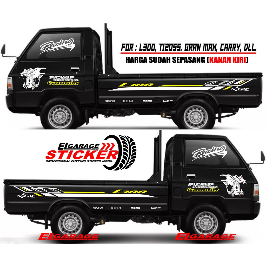 Stiker mobil pick up l300 cutting stiker striping erc stiker body samping mobil pick up l300 apv gra