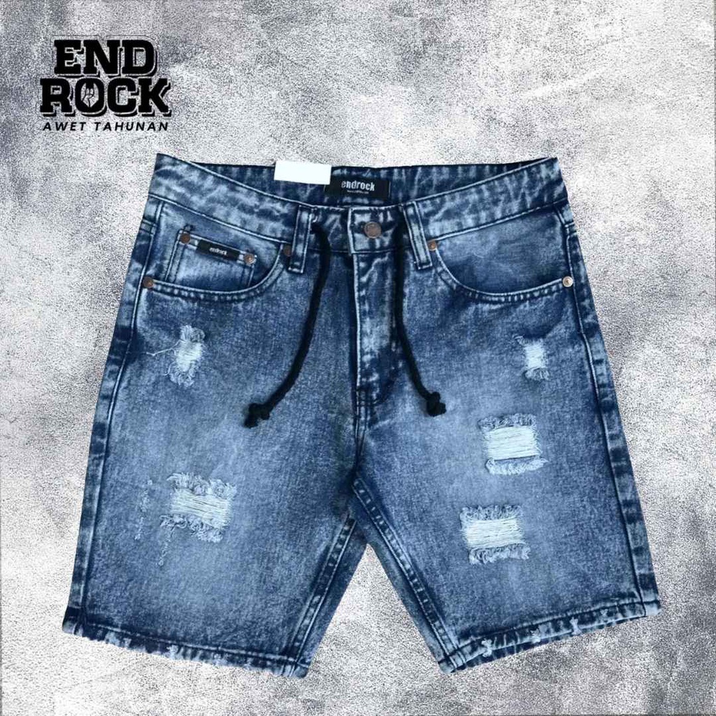 ORIGINAL jeans Endrock Snow Stone 030 | Celana pendek sobek pria