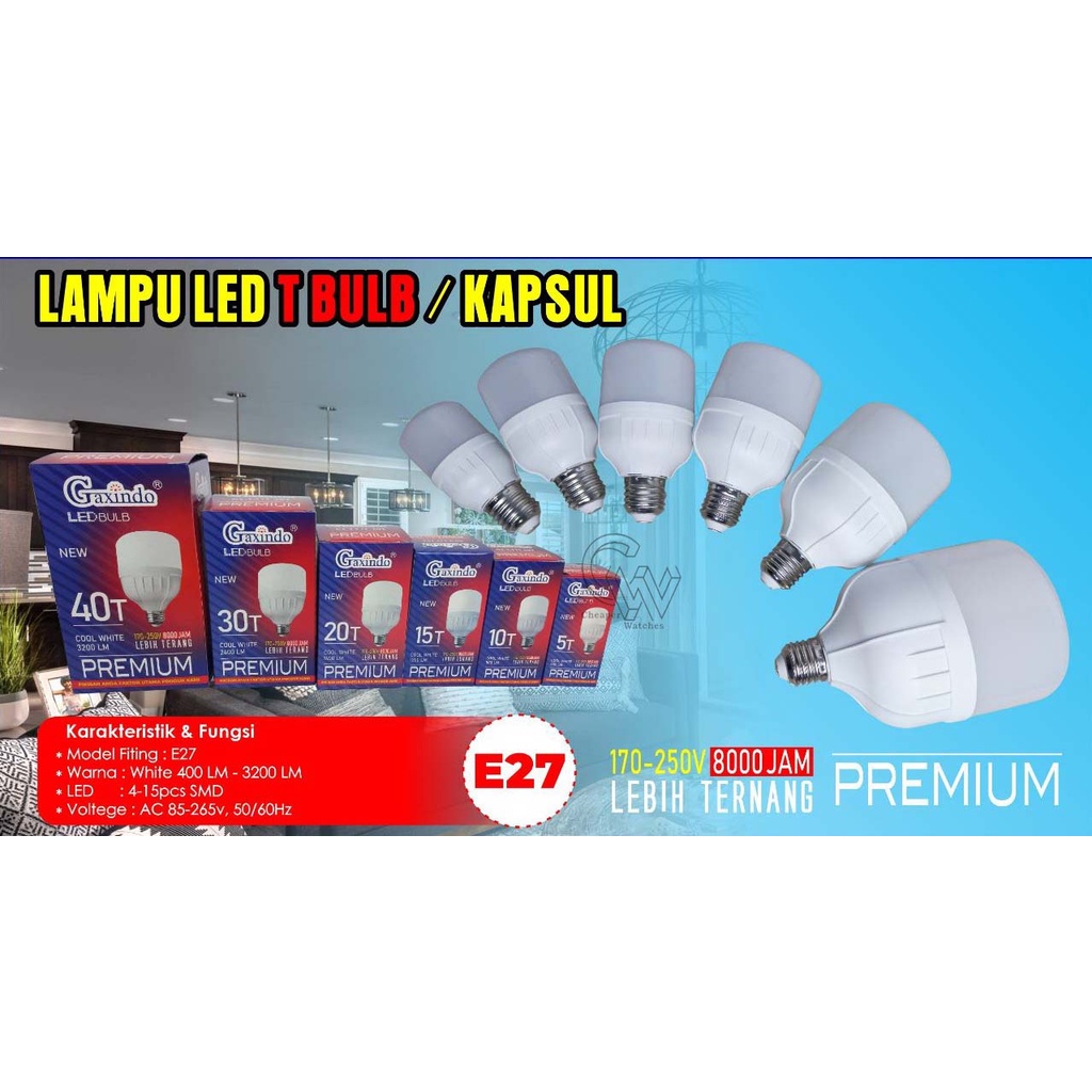 Cheaper-Lampu Bohlam 20W Lampu LED E27 Lampu Tabung Premium Jumbo