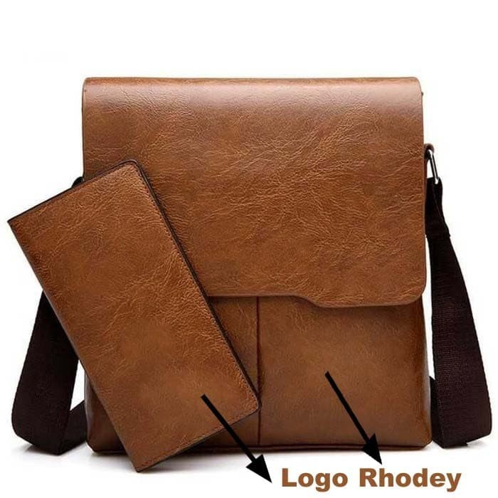 Tas Selempang Kulit Pria Sling Bag Leather Jeep Buluo Cokelat + pouch