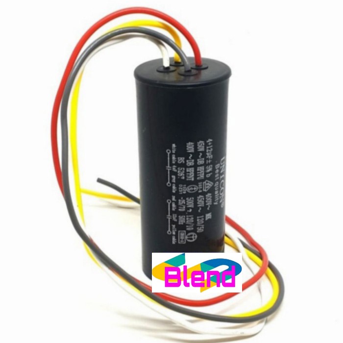 Kapasitor Mesin Cuci 4+12 uf/Capasitor/Capacitor Double 4+12 Mikro