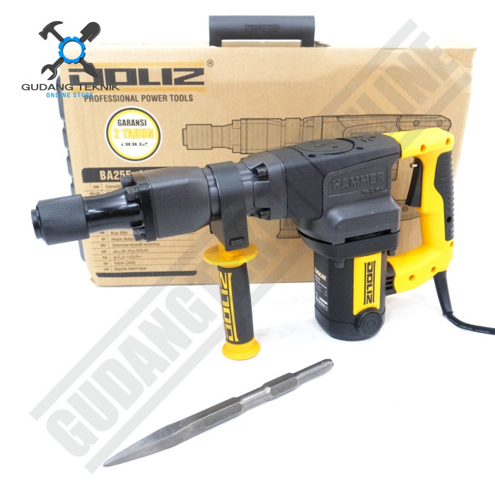 Electric Demolition Hammer 17 mm 1200 Watt BA255 DOLIZ / Mesin Bor Bobok Tembok Beton HEX 17mm 1200W BA 255 DOLIZ