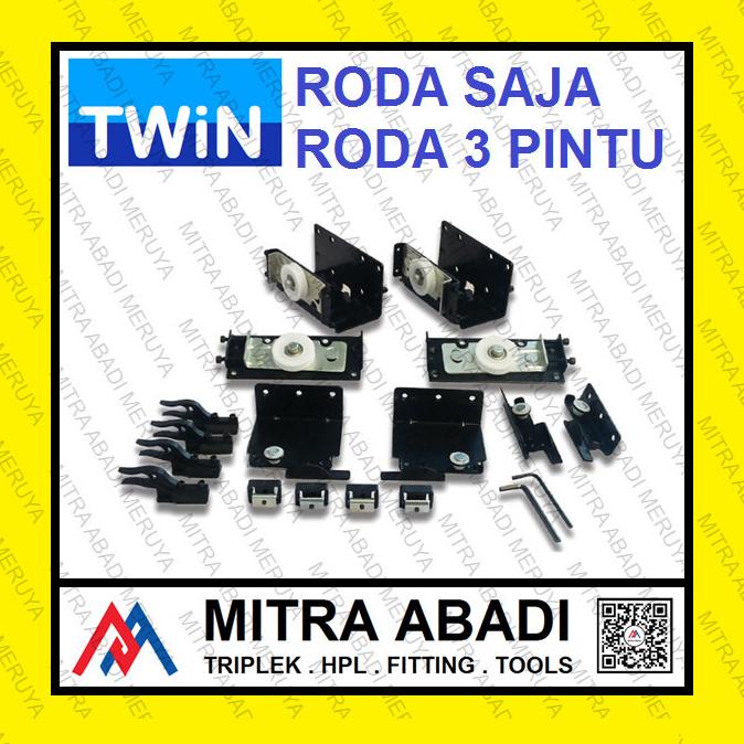 Hanya Roda 3 Pintu Lemari Gantung TWiN model Yiming Wardrobe Sliding hqu02