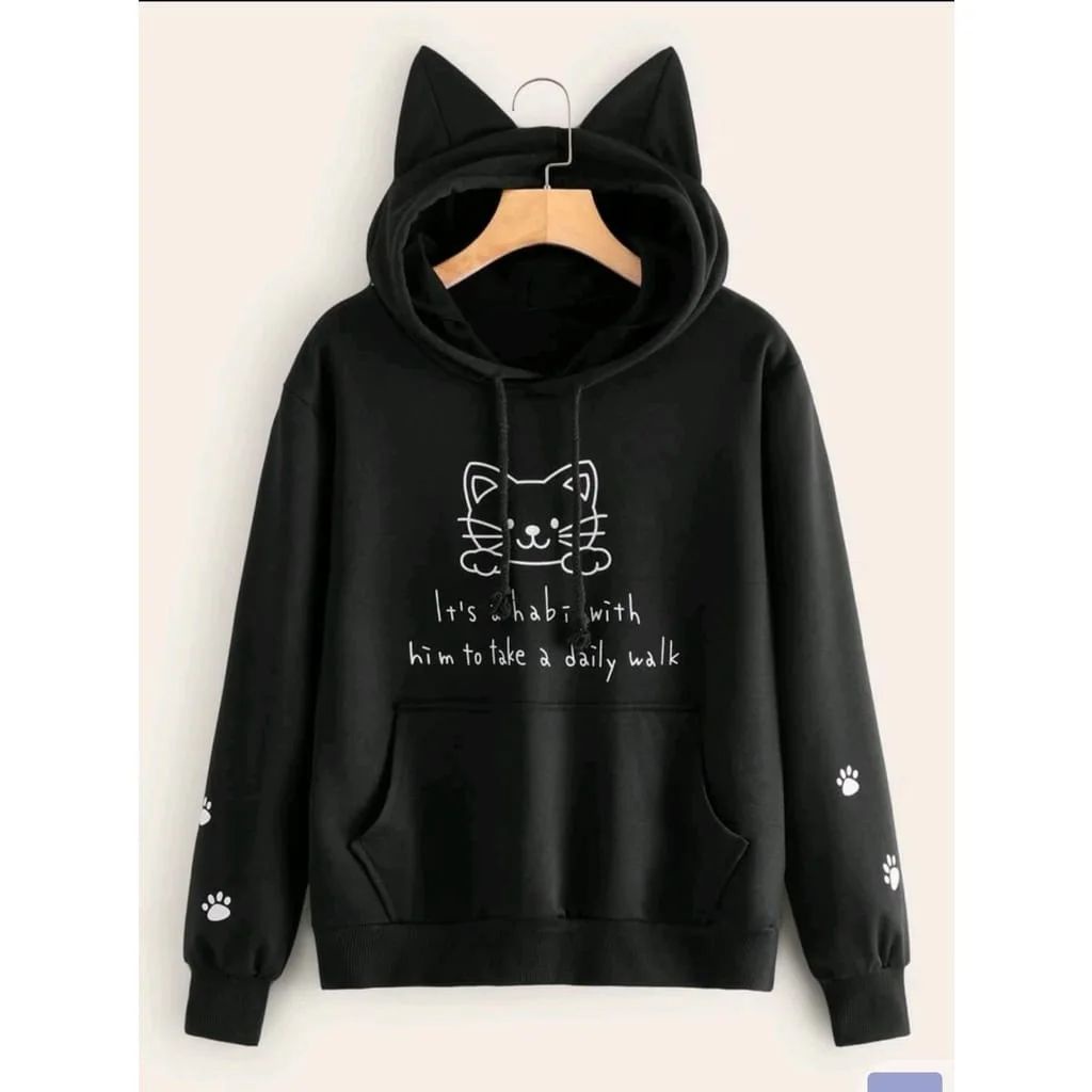 Sweater Wanita Grosir Berkualitas - Cat bear Hoodie