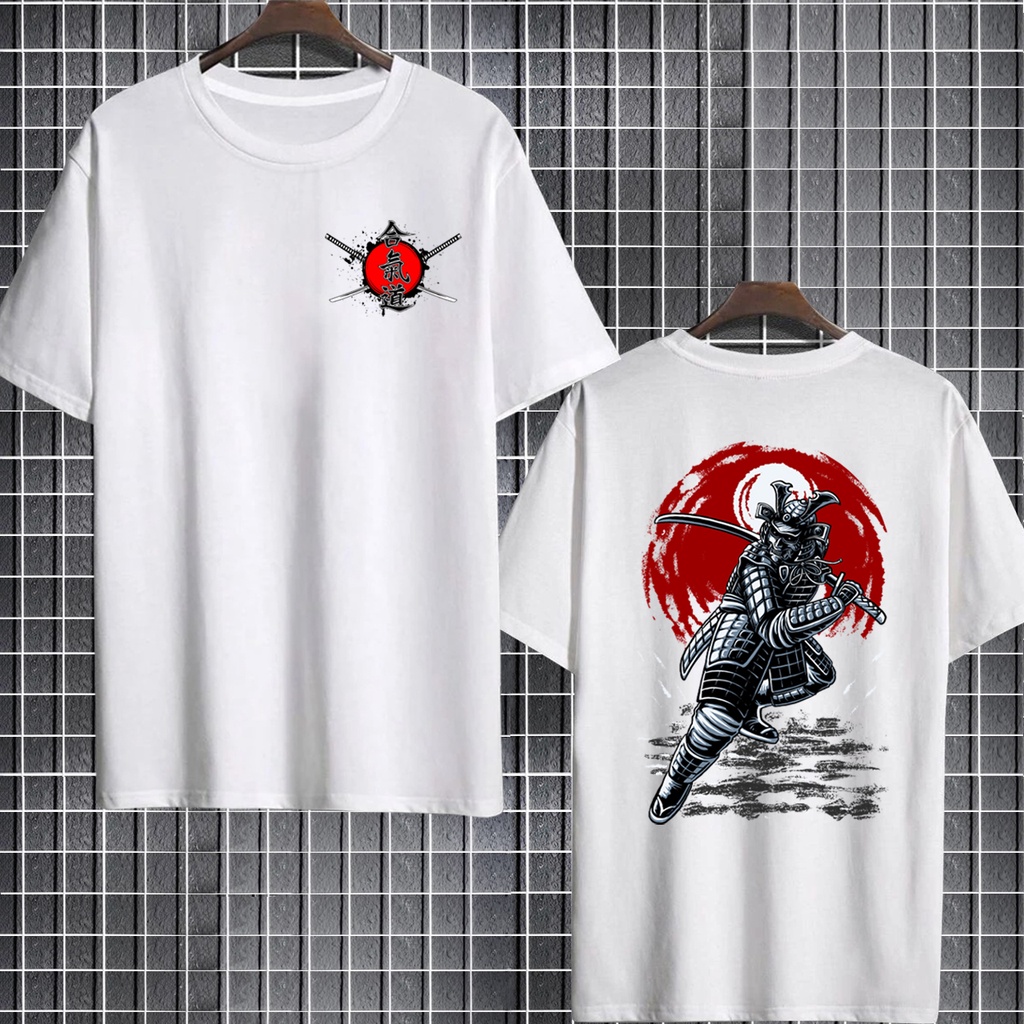 KAOS DISTRO PRIA COTTON COMBED 24s LENGAN PENDEK/PRINTED SAMURAI KATANA