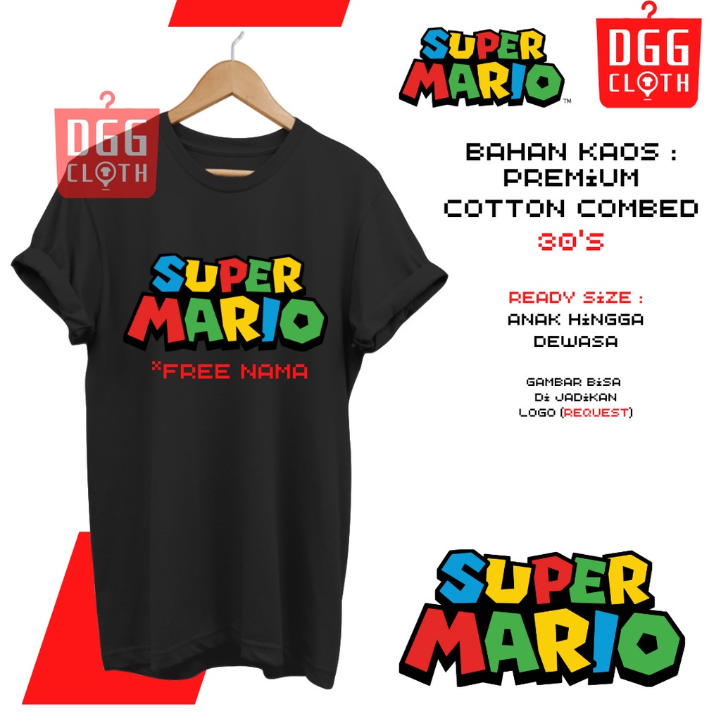 KAOS SUPER MARIO BROSS , BAJU SUPER MARIO BROSS GAMERS TYPE -1