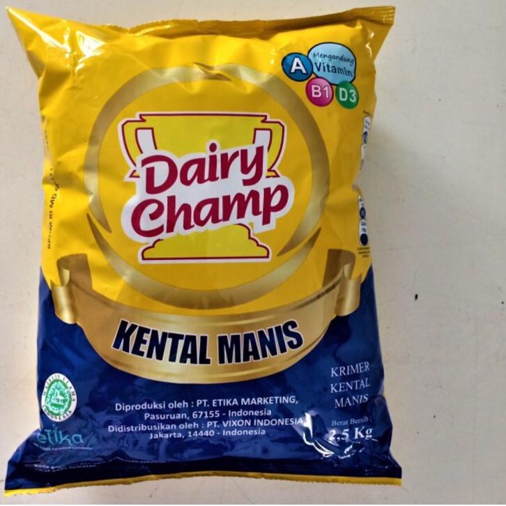 

Jaminan Kualitas Susu Krimer Kental Manis Dairy Champ kemasan 2.5 kg