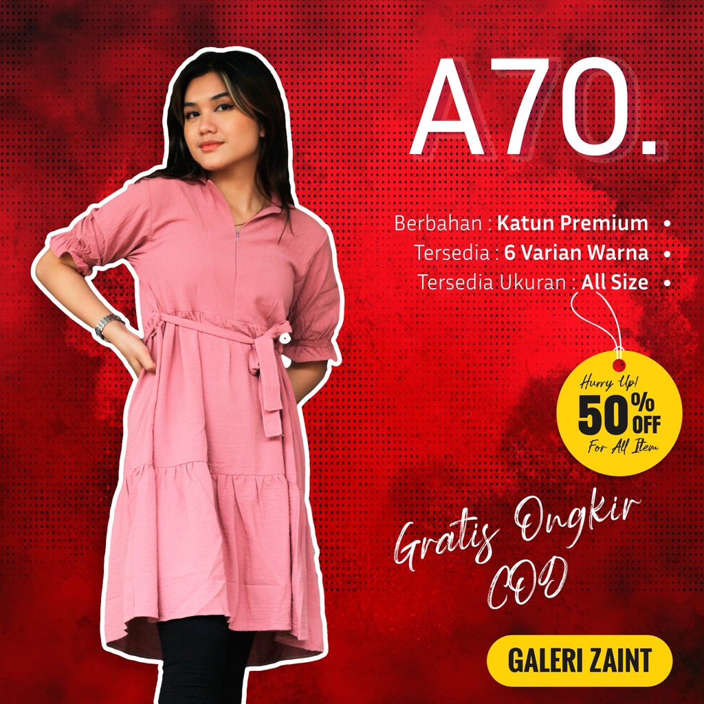 dress wanita putih casual dress