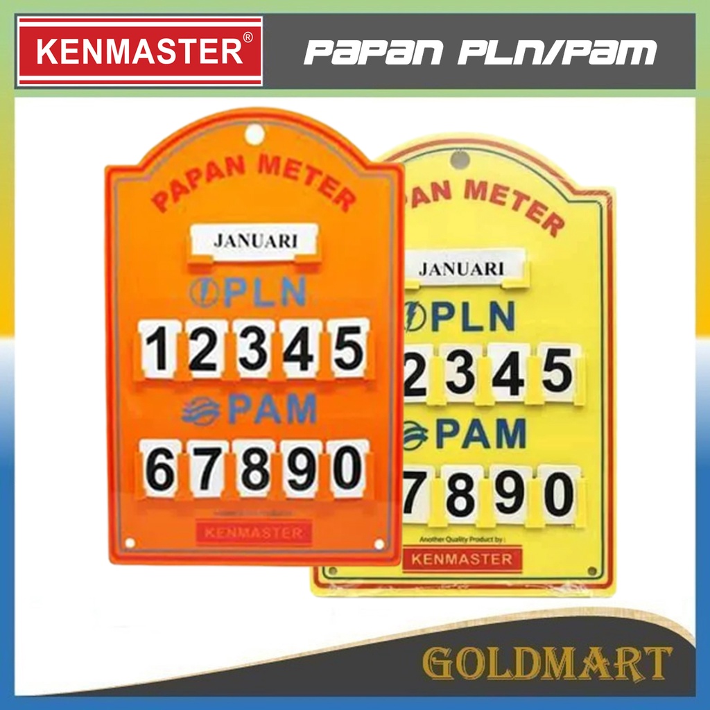 Papan Meter PLN/PAM Listri Air Meter Original Kenmaster Papan Stand PLN DAN PAM