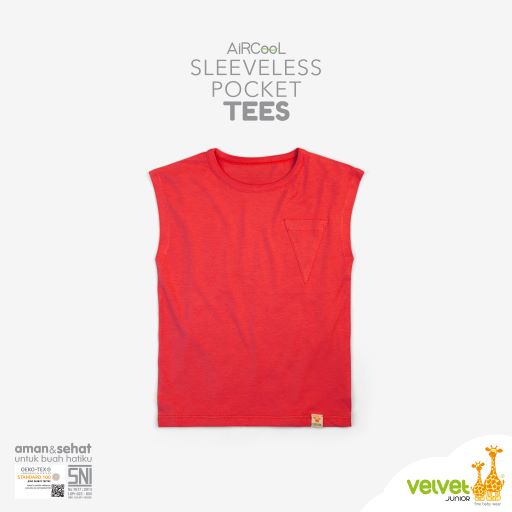 Velvet Junior Kaos Anak Laki-Laki - Sleeveless Pocket Tees - Minions - Merah
