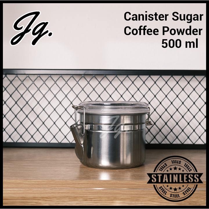

Toples Canister Stainless Steel Kedap Udara 500 Ml 700Ml 800Ml 1 Liter