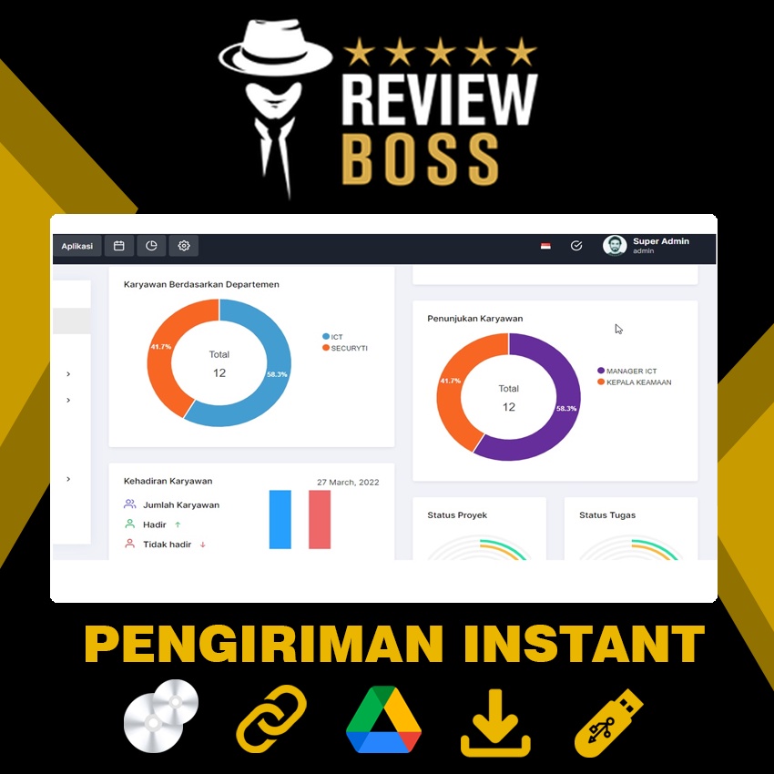 APLIKASI BERBASIS WEB HRD HRIS PAYROLL DAN PENGGAJIAN ABSENSI CUTI PHP SOURCE CODE PREMIUM LIFETIME