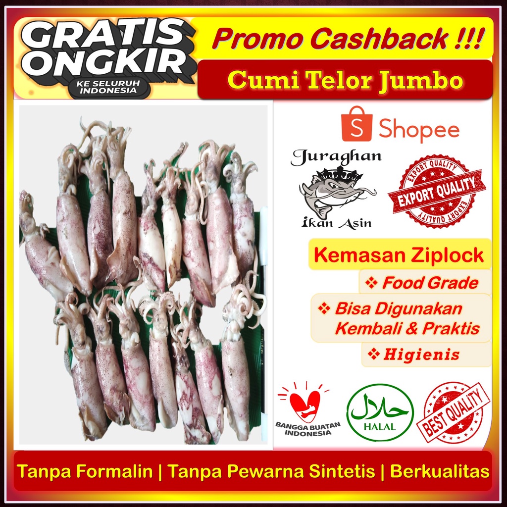 

Cumi Telur / Cumi Telor Asin Kering Rebus / Cumi Telur Super Kering Higienis dan Berkualitas 1 Kg