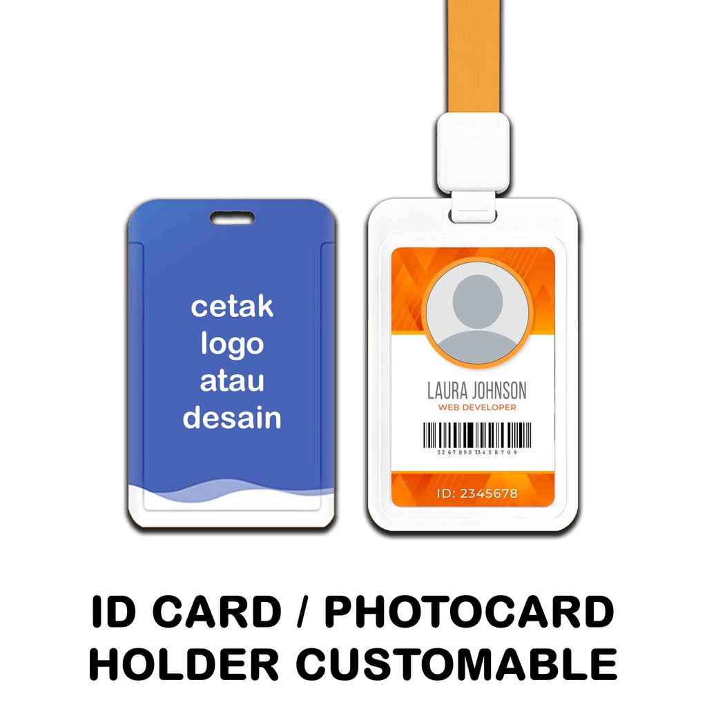 

CUSTOM ID CARD HOLDER BAHAN PVC TIDAK TERMASUK TALI